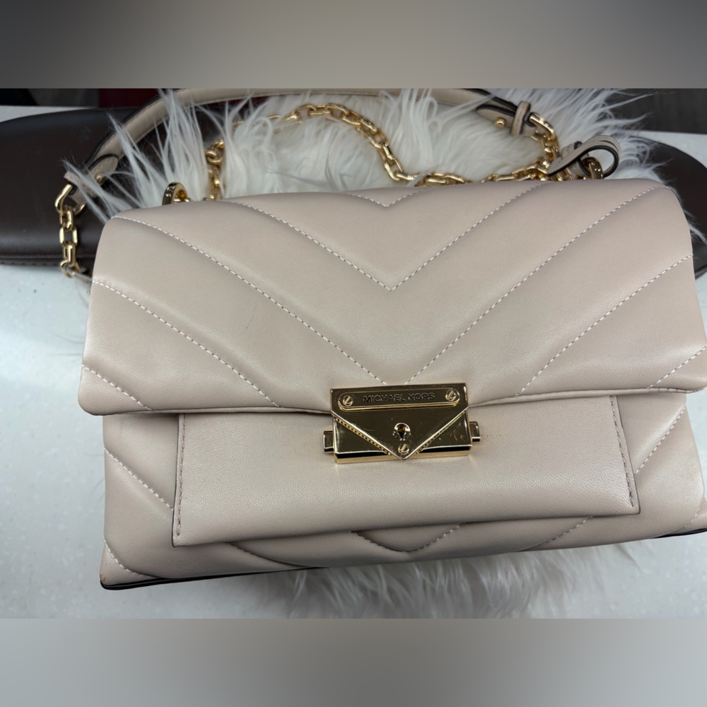 Michael Kors Beige Quilted Shoulder Bag